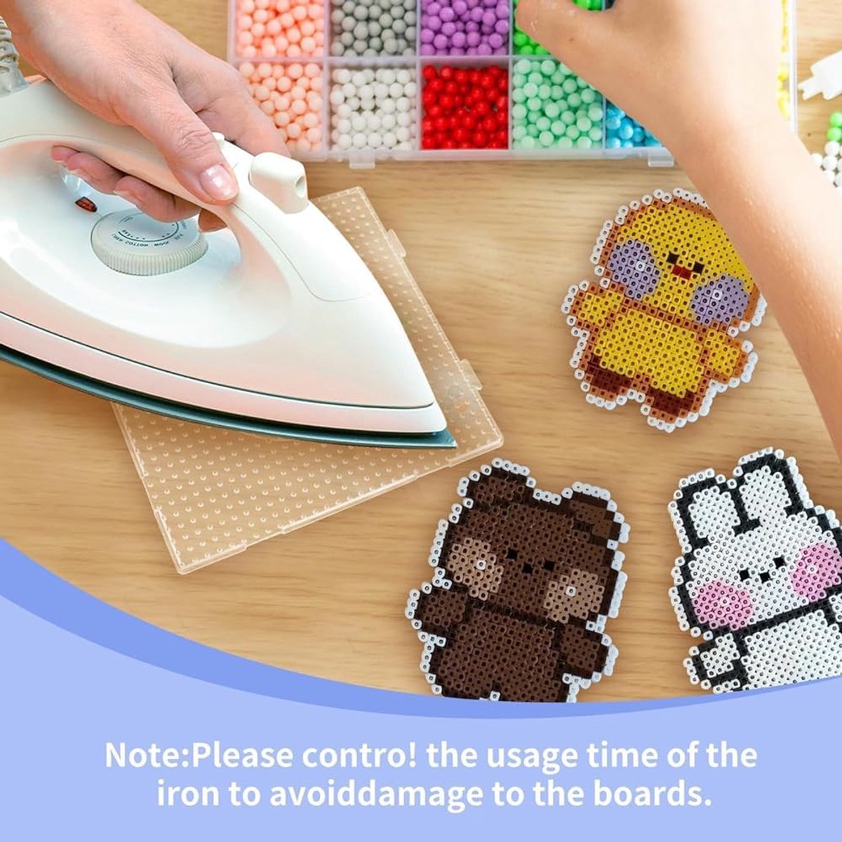 Kralenplank Set - Hobby Plank - Creatief Knutselen - Verbindbaar Ontwerp - 9 Stuks 5 mm - Transparant — cadeau in Spellen & Speelgoed - foto 6