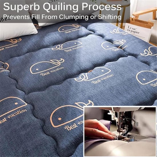 Futon Matras - Japanse Tatami Mat - Extra Slaapplek Creëren - Opvouwbaar en Draagbaar - 150 x 200 cm - C — afbeelding 3