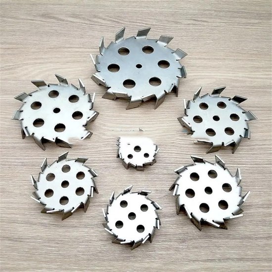 Roestvrijstalen Roerder - Dispersieschijf Staaf - Mechanisch Vermalen - Gekarteld Ontwerp - 90x8x350mm - Zilverkleurig — afbeelding 2