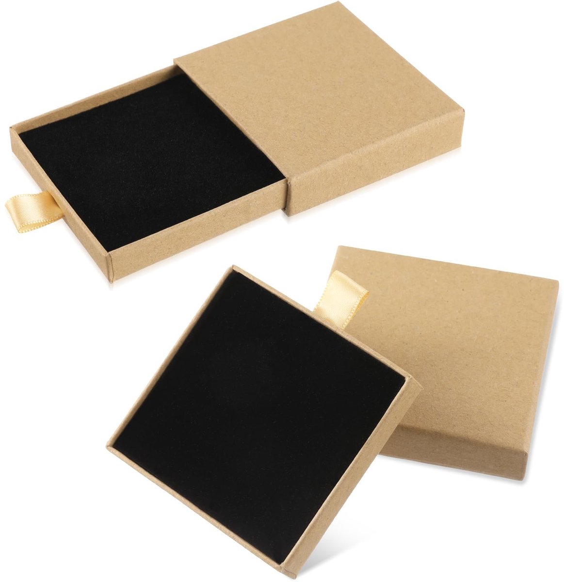 Dailygoods- Sieraden Doos - 2 Stuks - Lichtbruin - Duurzaam Karton - Opbergdozen voor Kettingen/Armbanden/Oorbellen - Cadeau voor Vrienden/Familie - Sieradenbox
