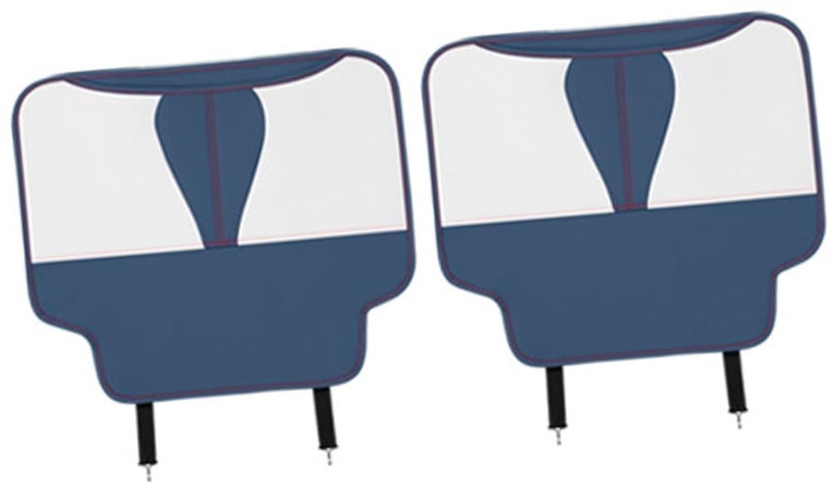 Dailygoods- Anti-kick Mat - PU Lederen Achterbank Protector - Geschikt voor B/Y*D Atto 3 Yuan Plus 2022-2023 - 2 Stuks - Blauw/Wit - Extra Opbergvakken - Achterbankmat