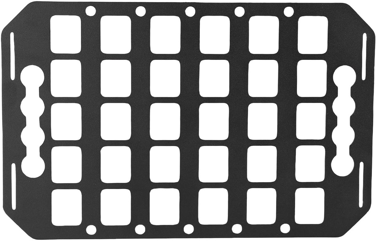 Dailygoods- Opslagpaneel Aluminium - Molle Paneelrek - Organisatie voor Auto's - Bevestiging met Slotgespen - Gladde Randen - Multifunctioneel Gebruik - Opbergpaneel