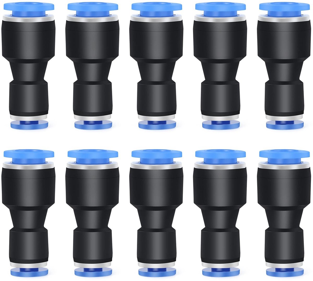 Dailygoods- Reductiefitting 10mm OD x 8mm OD - 10 Stuks - Pneumatische Aansluitingen - Duurzaam - Eenvoudige Montage - Hoge Installatie-efficiëntie - Pneumatische Fitting