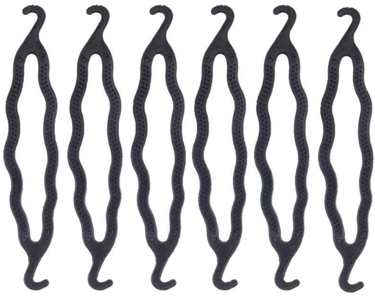 Dailygoods- Haarkapstok - 6 Zwarte Kunststof Haarspelden - Duurzaam ABS - Slijtvast en Sterk - Voor Meisjes en Vrouwen - 20,4 cm x 1,5 cm - Haarklem