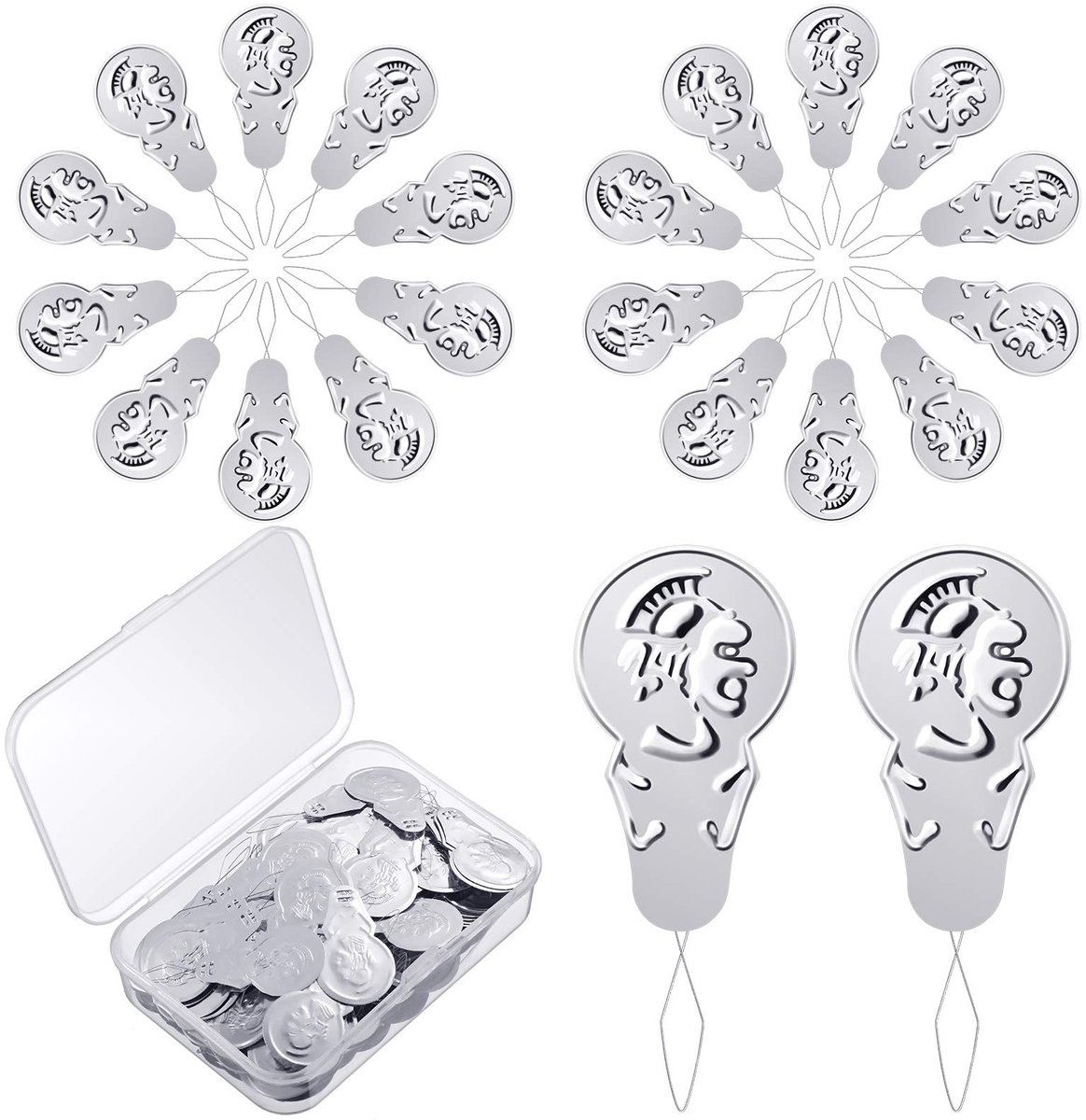 Dailygoods- Naaldthreader 200 Stuks - Aluminium Draadlus - Handgereedschap - Naaien - Borduren - Opbergdoos - Duurzaam en Kleurvast - Naaldinrijder