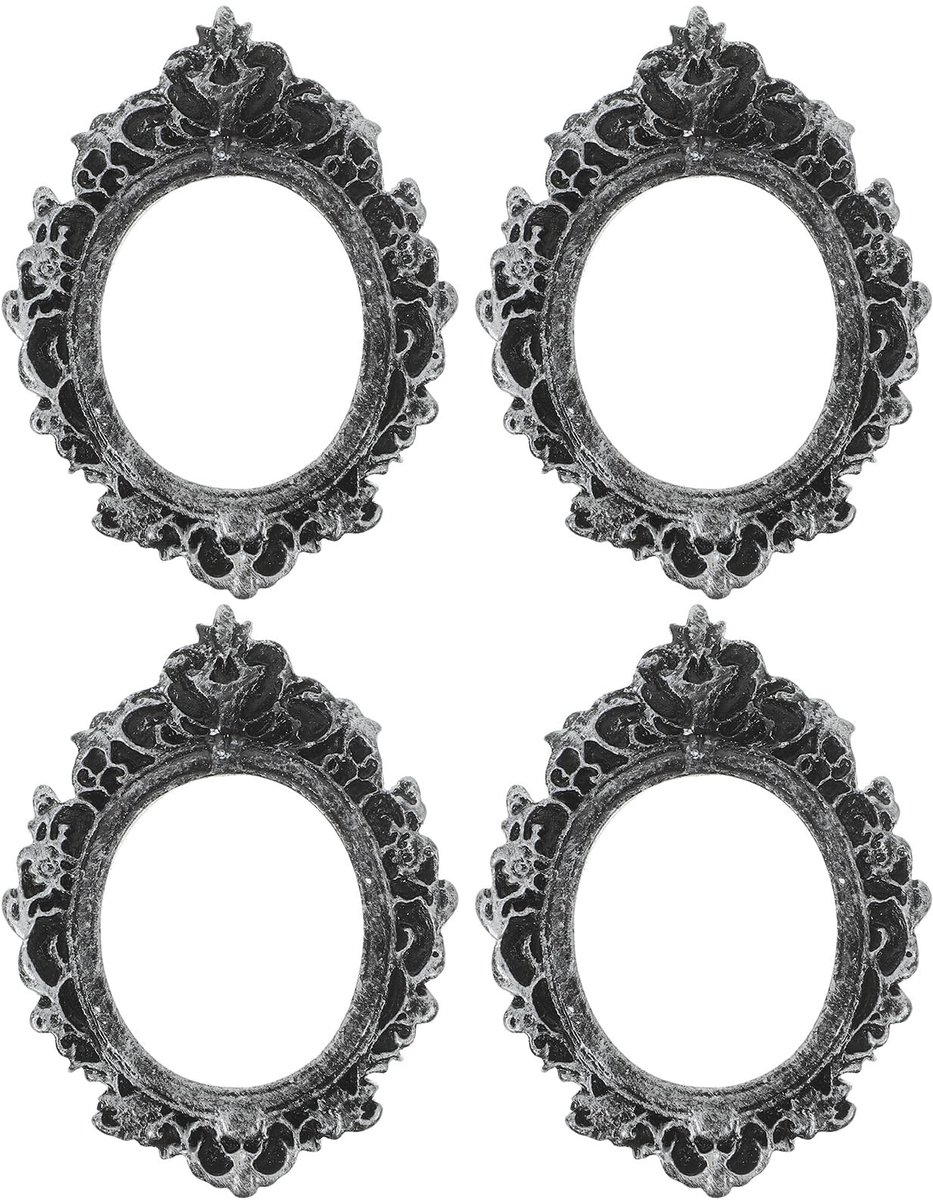 Dailygoods- Fotolijsten Retro - 4 x Mini Fotolijsten - Antieke Hars - Wanddecoratie - Vintage Fotolijsten - Afmetingen 7x5 cm - Mini Fotolijst