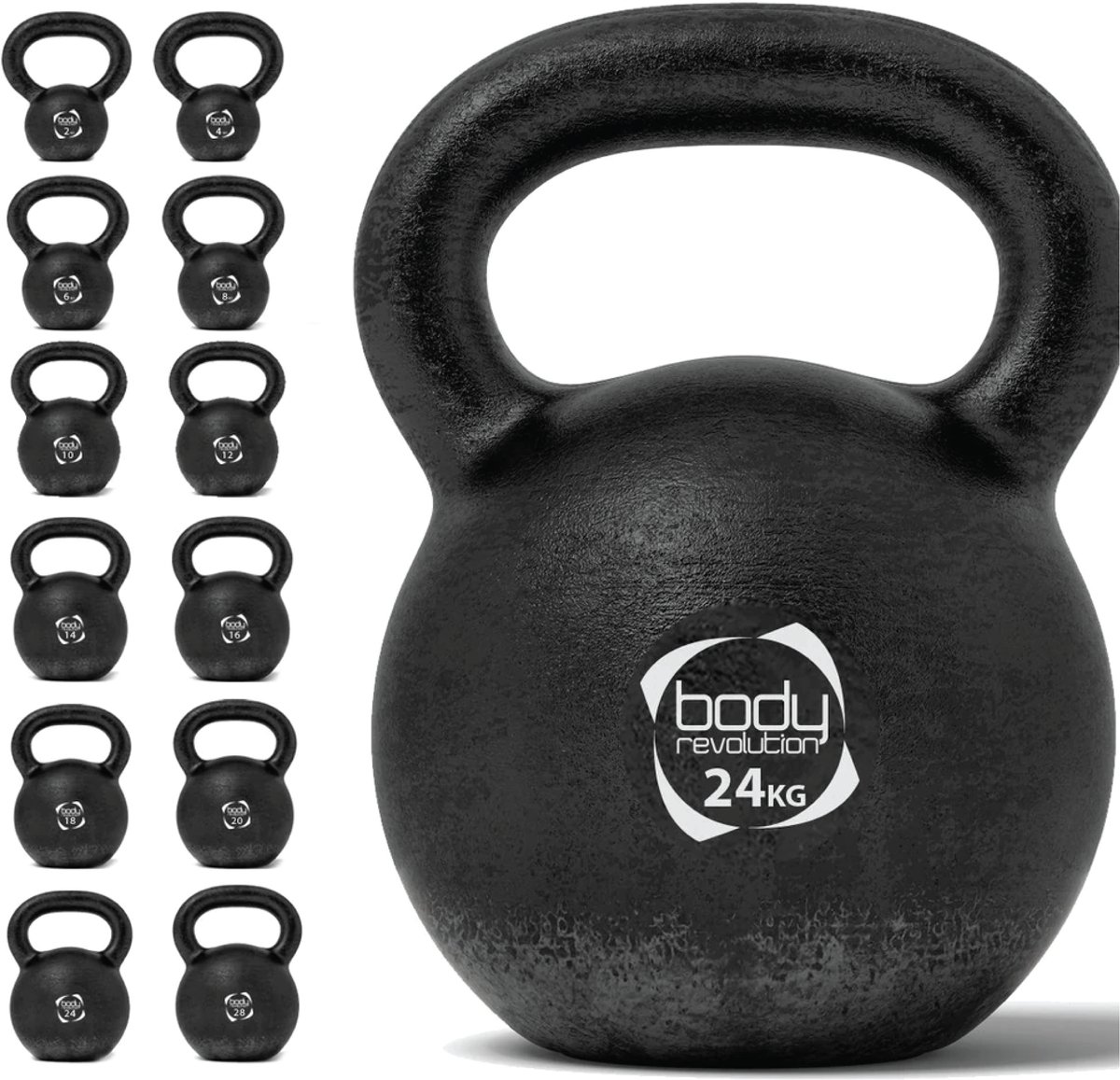 Body Revolution 24kg kettlebell – Stevige grip, stabiele onderkant