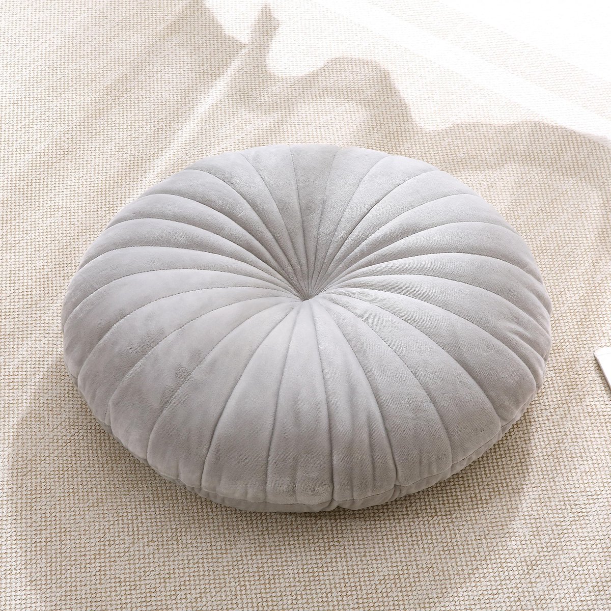 Dailygoods- Meditatiekussen rond - Fluwelen Vloerkussen - Groot Zitkussen - 40 cm - Borduurwerk - Luxe Comfort