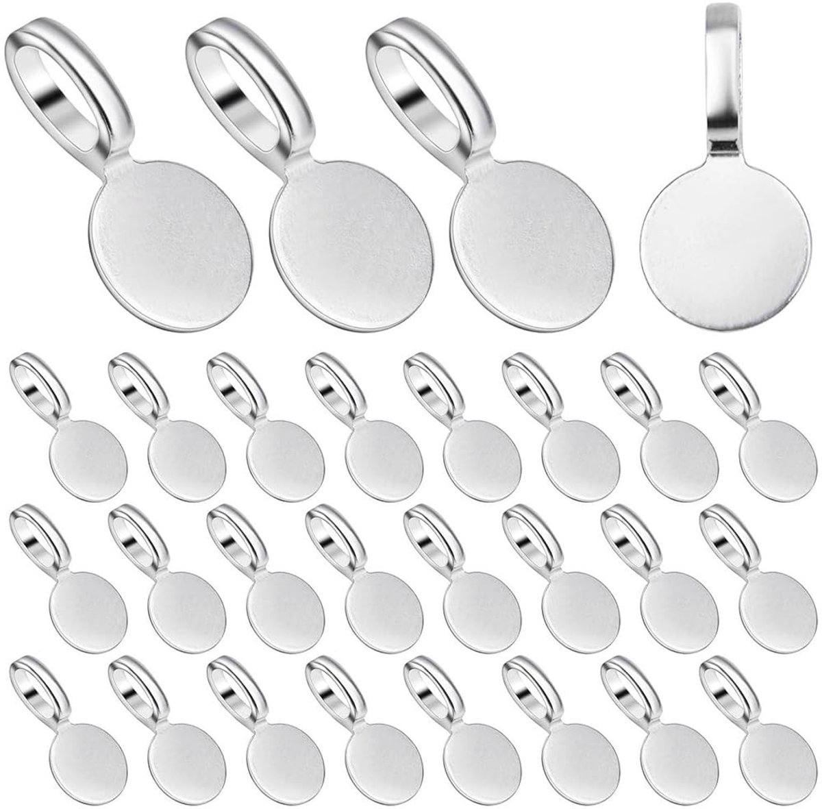 Dailygoods- Cabochon Lijm-op Beugel - Ronde Platte Pad - Sieraden Maken - DIY Edelsteen Handwerk - Metaal - Eenvoudig te gebruiken