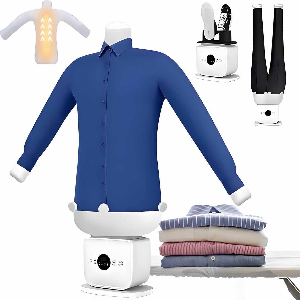 Automatische strijkmachine - Kleding stomer - Kreukels verwijderen - Ingebouwde aromatherapie - 1000 watt - Wit