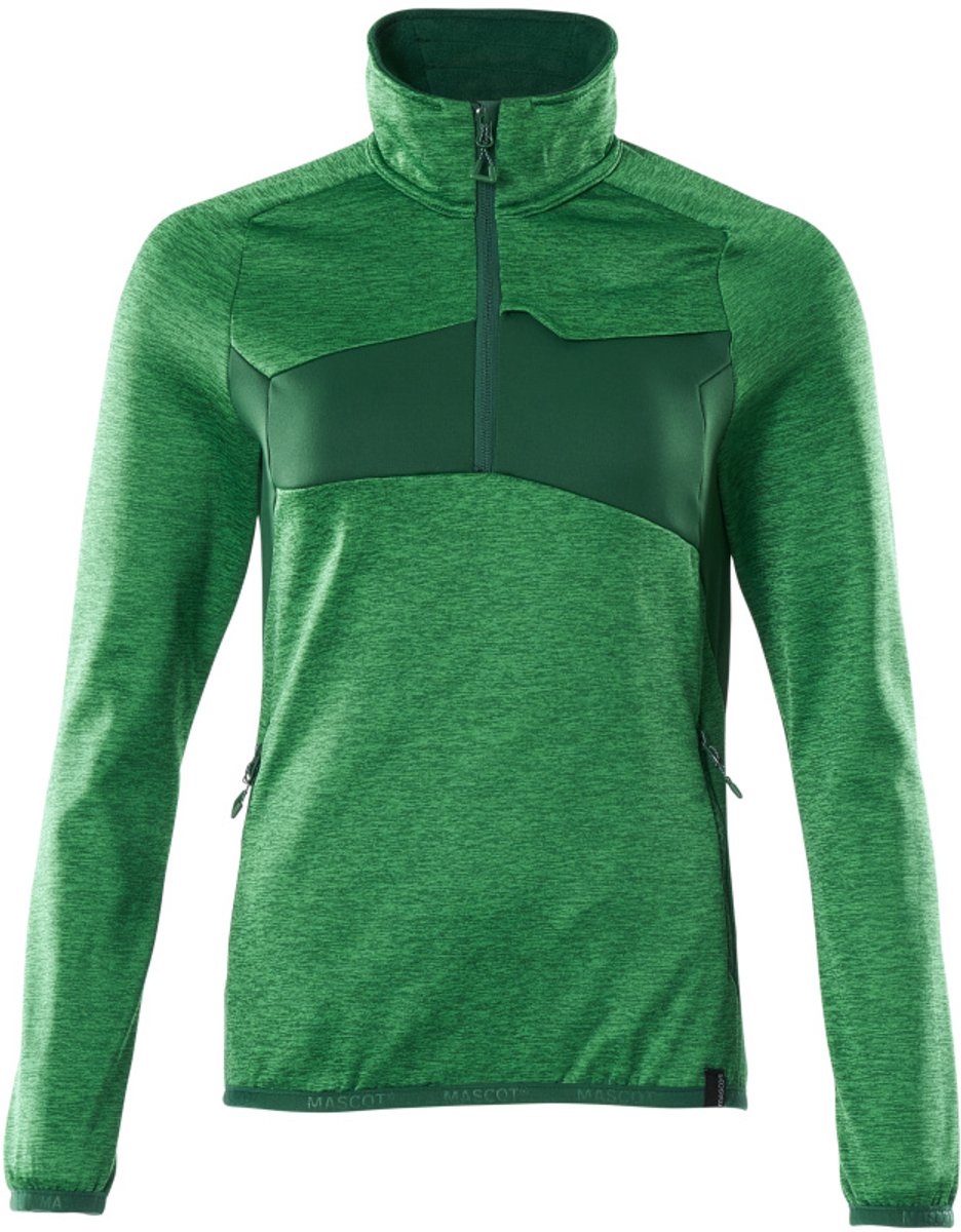 Mascot Accelerate Fleecetrui met korte rits 18053-316 - helder groen/groen - M