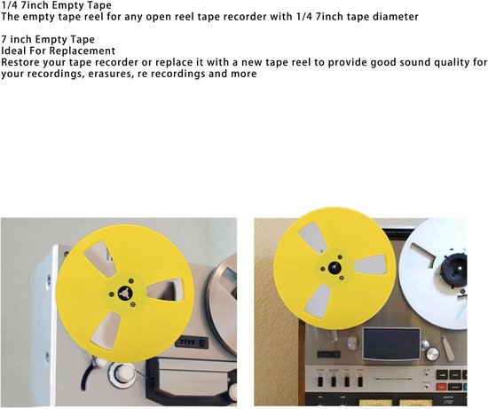 Lege Tape Spoel - Reserve spoel - Analoge Opnames - NAB Flens 3 Gaten - 1/4 7 Inch - GEEL — afbeelding 5