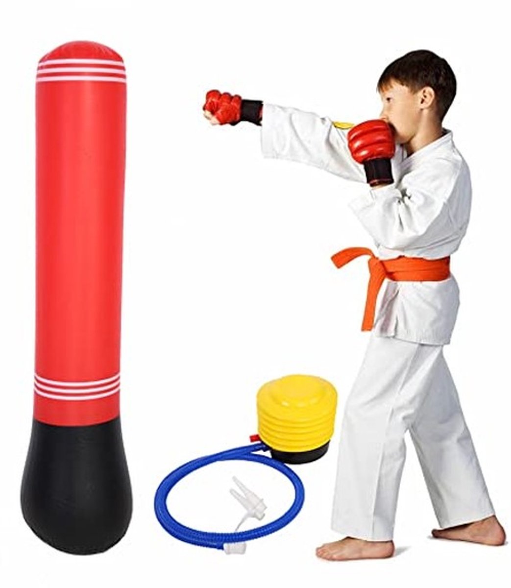 Dailygoods- Opblaasbare Bokszak 150cm - Duurzaam - Vrijstaand - Lichtgewicht - Eenvoudig te gebruiken - Veilig voor het hele gezin