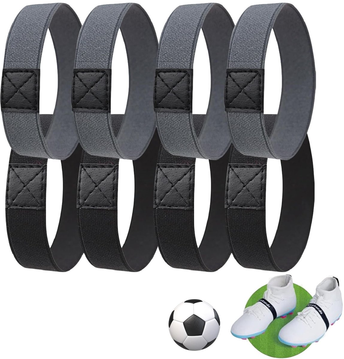 Dailygoods- Voetbalschoenen Veters - Elastische Veters - Zwart - Geschikt voor Wandelschoenen/Sneakers - Tear-resistant - 10 Stuks - Ademend Materiaal