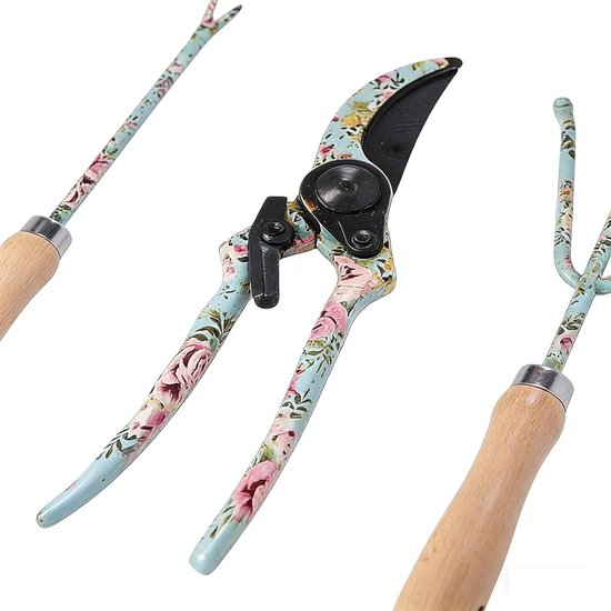 Tuingereedschap Set - Tuinieren Set Vrouwen - Planten Verzorgen - Decoratief Bloemmotief - 36 x 18 x 10.5 cm - Multicolor van Tuingereedschap. — afbeelding 4