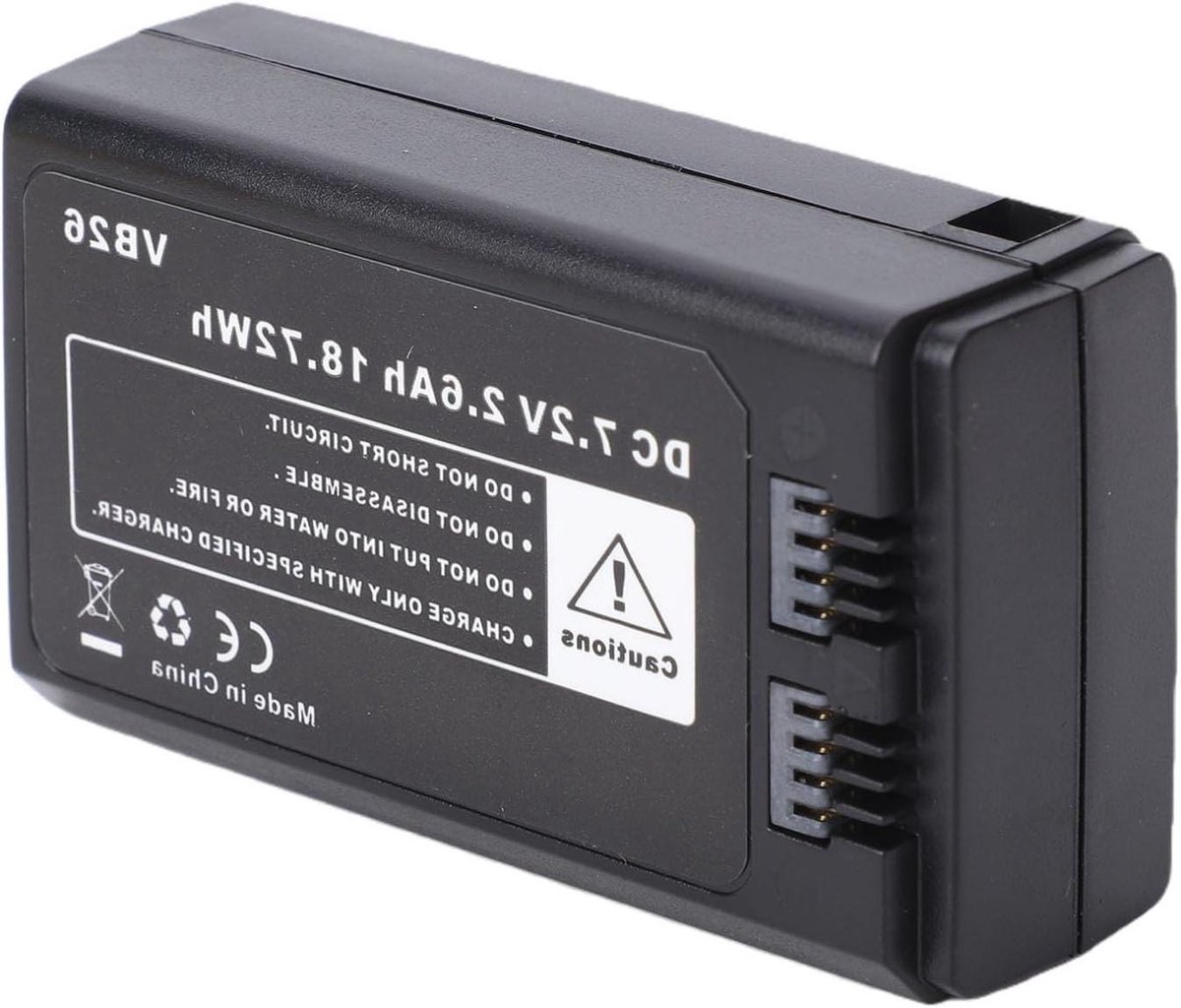 Cameraflitser Batterij - Vervangende Accu - Fotografie Onderweg - Hoge Capaciteit - 2600mAh - Zwart