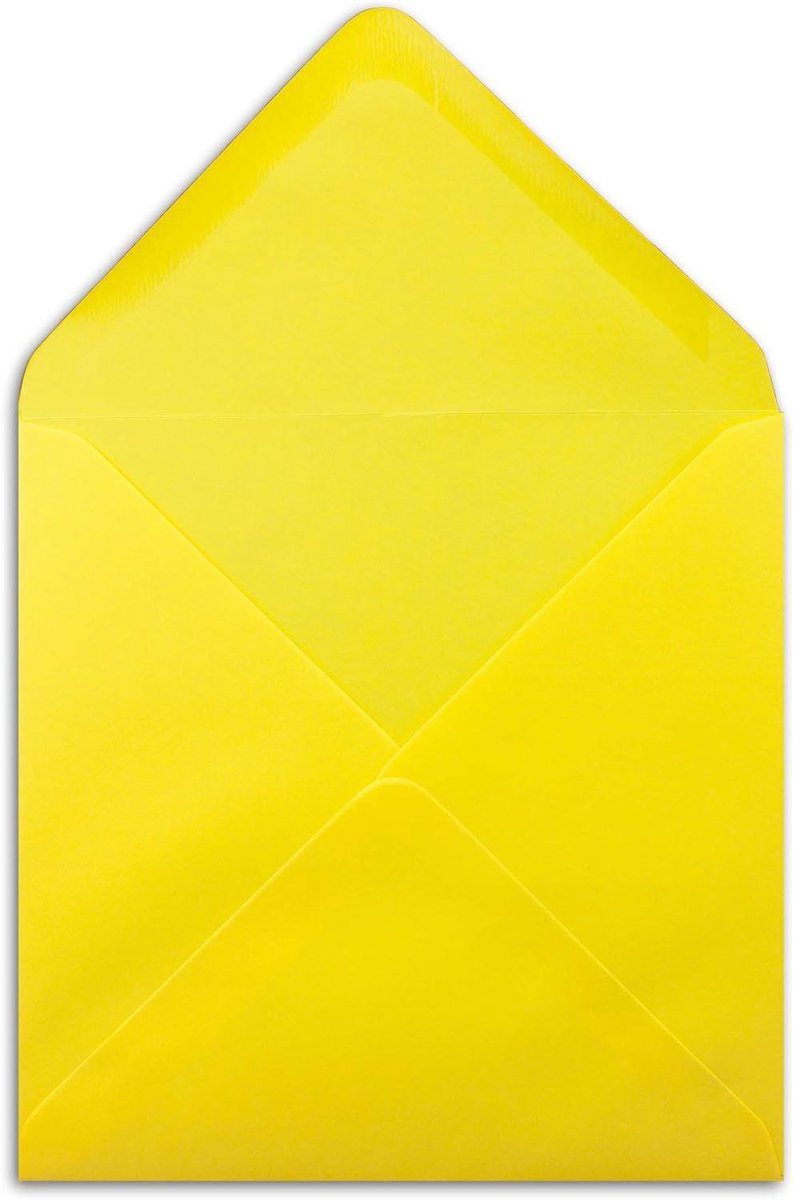 Vierkante Enveloppen - Gele Enveloppen - Kaarten Versturen - Puntige Klep - 155 x 155 cm - Geel