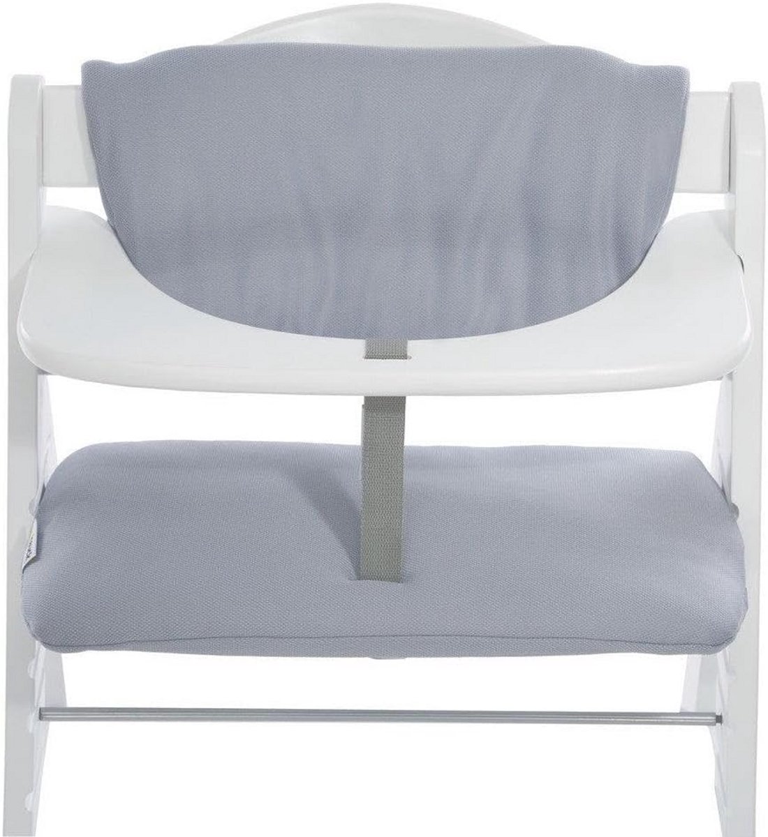 Hauck Alpha Highchair Pad Deluxe, stoelverkleiner voor houten kinderstoel Hauck Alpha+, gemakkelijk te bevestigen en schoon te maken, lichtgrijs