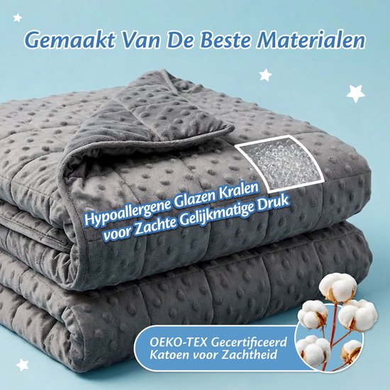 Ella Verzwaringsdeken Kind 3,2kg - Fleece OEKO-TEX Zwaartedeken 100 x 150cm - Weighted Blanket - Verzwaarde Deken