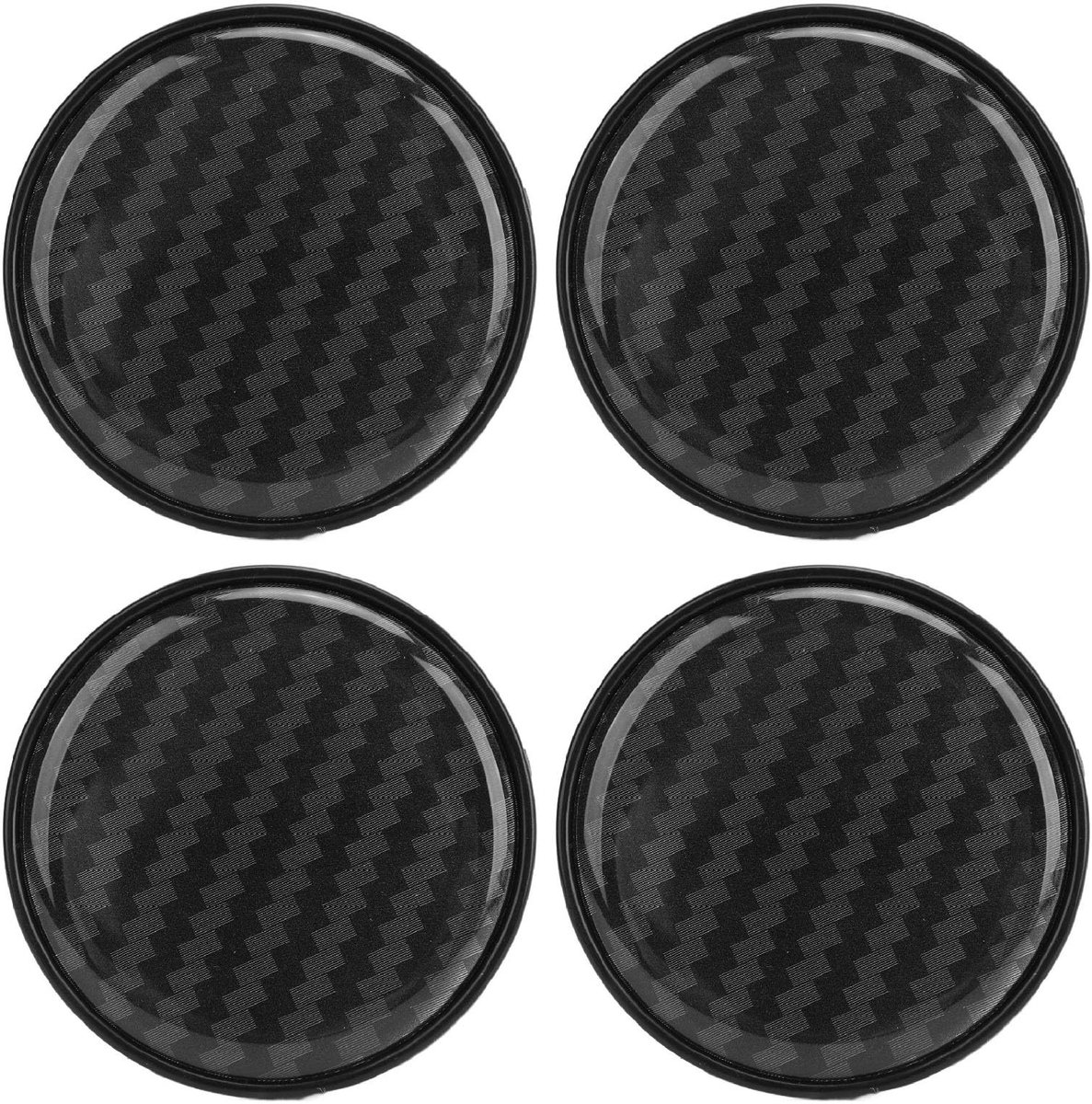 Dailygoods- Wielcentrum Set 4 Stuks - Stevige Hubdop Cover 54 Mm - Koolstofvezelstijl - Eenvoudige Installatie - Duurzaam ABS Materiaal - Veilig en Antivallen - Wielkap