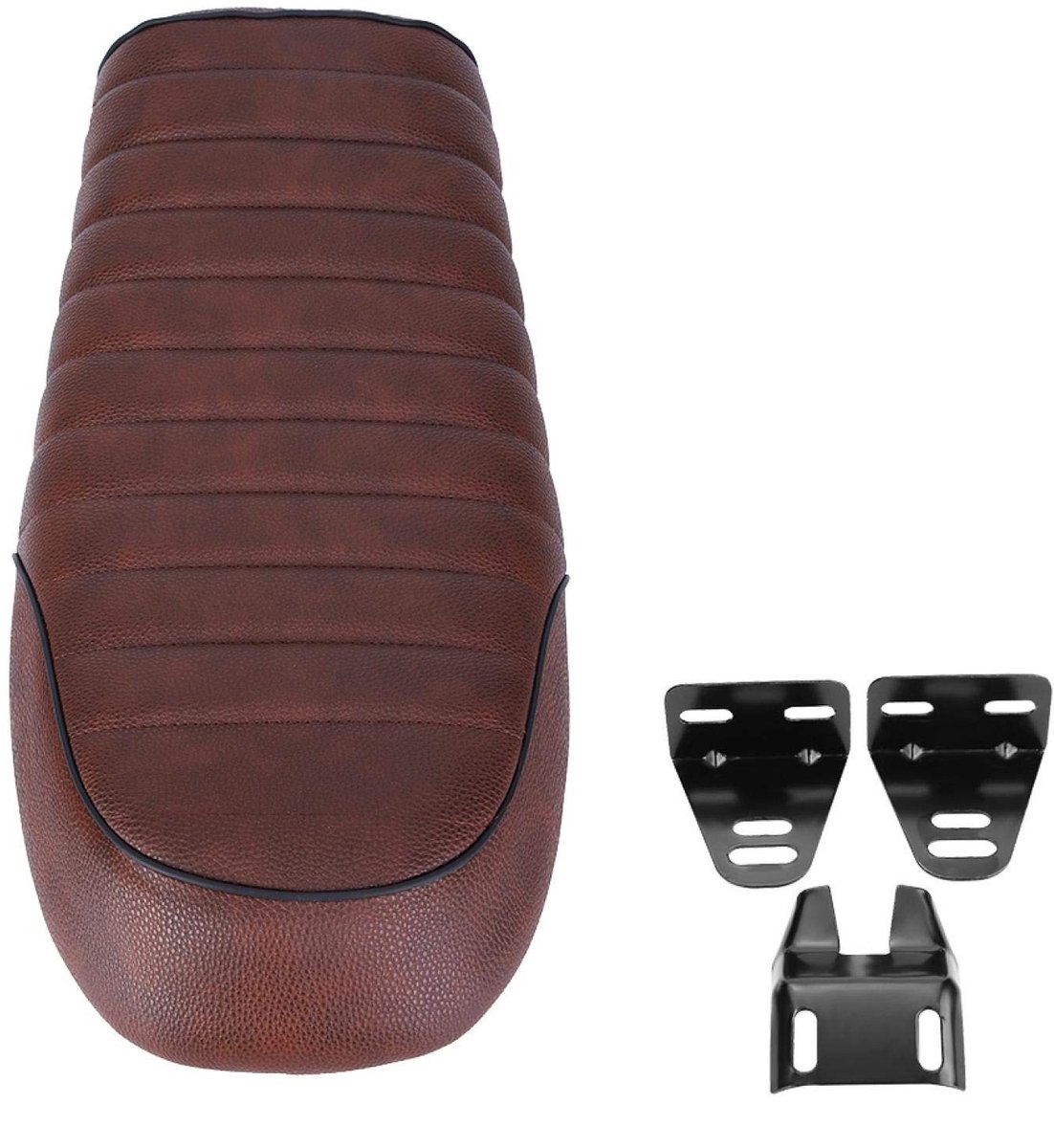 Dailygoods- Motorfiets Zadel Vintage Stijl - Ergonomisch Zadelkussen - PU Leer - Geschikt voor CG125/GN/CB400SS - Comfortabel - Schokabsorberend - Motorstoel