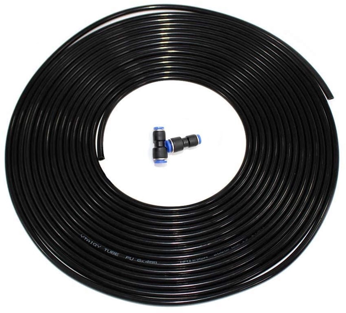 Dailygoods- Pneumatische Slang 10 m - Flexibele Perslucht Slang - Polyurethaan Slang - 6 mm x 4 mm - 2 Pneumatische Connectoren - Slijtvast en Lichtgewicht - Luchtleiding