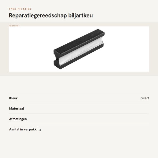 Biljartkeu Reparatiegereedschap - Polijstgereedschap - Vormer - Metaal/Plastic - 10x3x1.6cm - Eenvoudig te gebruiken - Keu — afbeelding 3