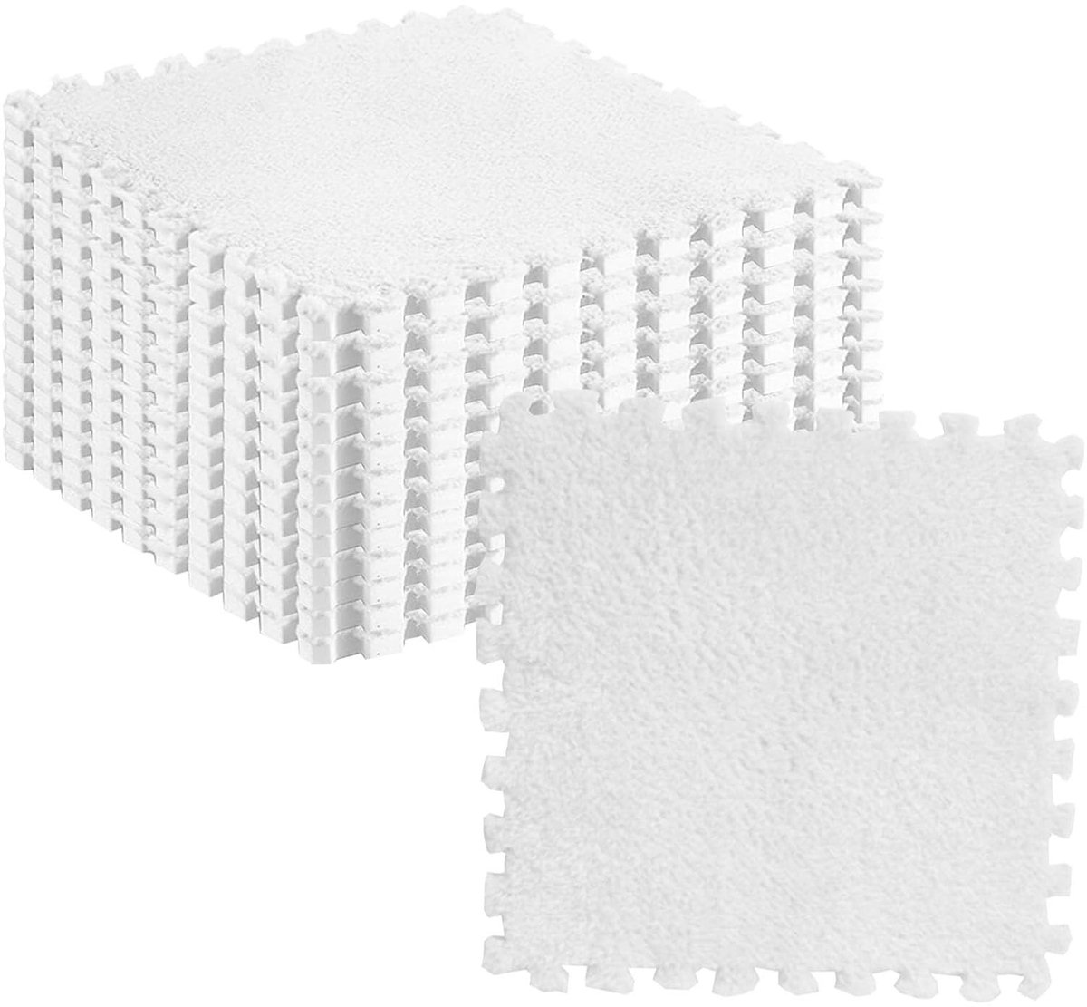 Dailygoods- Puzzelmat 10 Stuks - Pluche Vloermattegels - Antislip - Zacht - Veilig voor Kinderen - Eenvoudig te Installeren - Vloermat