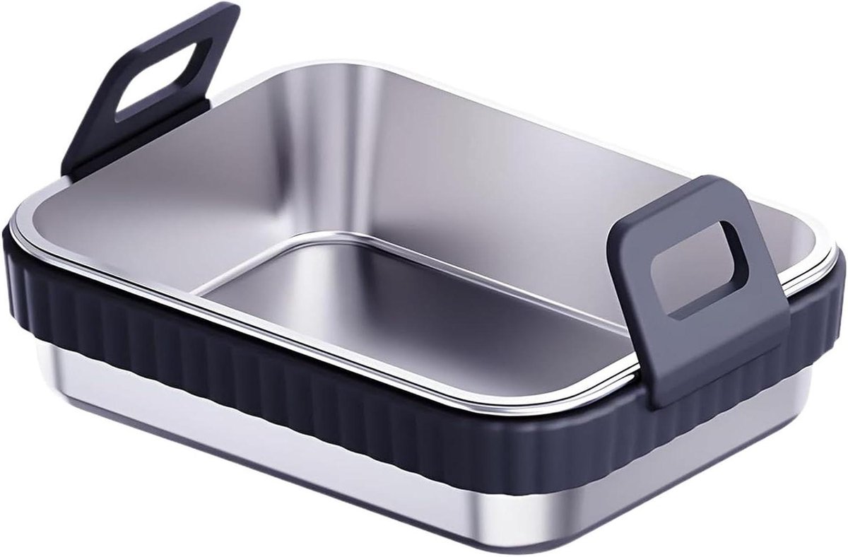 Airfryer Bakpan - Grillrek Ovenschaal - Maaltijden Bereiden - Siliconen Handvat - 195 cm - Zwart