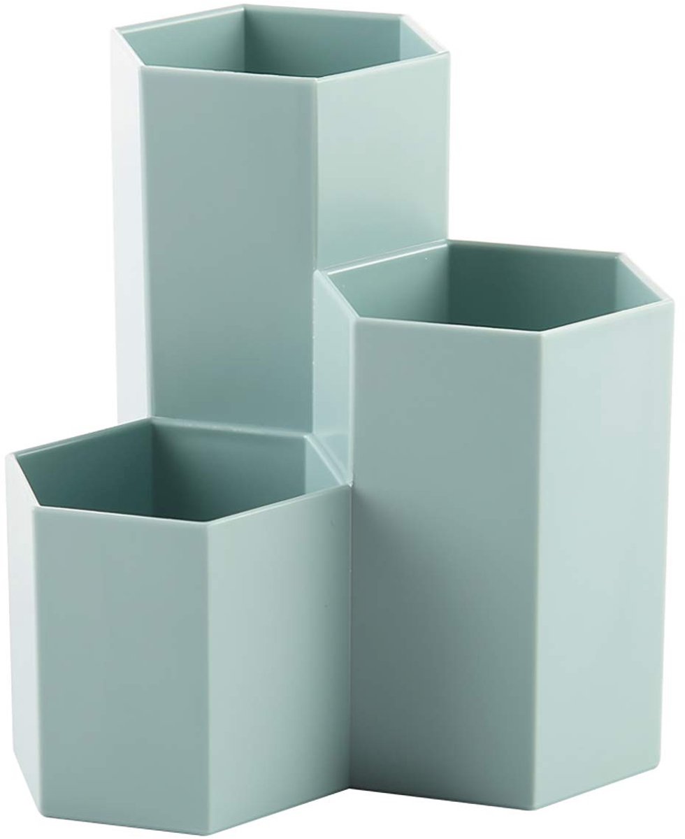 Dailygoods- Opbergpot Multifunctioneel - Zeshoekig - Voor Make-upkwasten/Pennen - Kantooraccessoires - Decoratie - Hoogwaardige Kwaliteit - Pennenhouder
