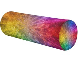 Cilinder Kussen - Nekkussen Rol - Nek Ondersteuning - Traagschuim Vulling - OneSize - Regenboog Glitter