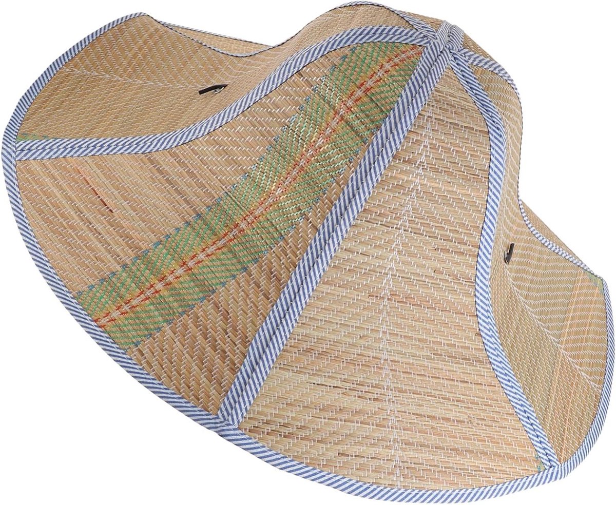 Stro Hoed - Zonnehoed Dames - Bescherming tegen zon - Opvouwbaar ontwerp - 46 cm - Beige