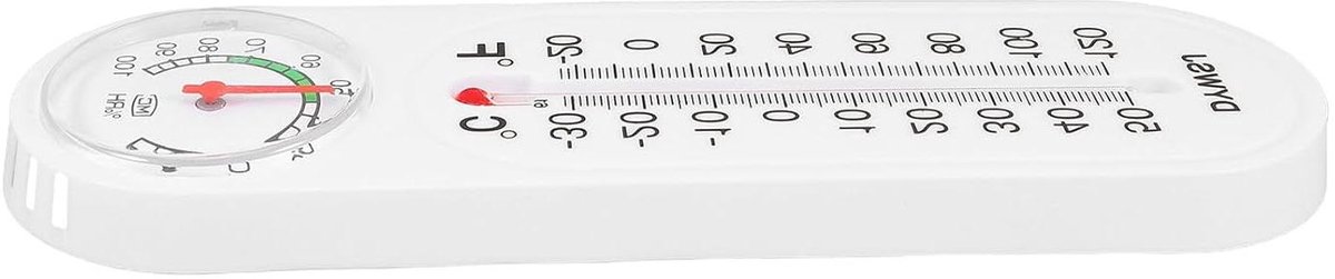 Binnenthermometer Hygrometer - Klimaatmeter - Binnenklimaat Monitoren - Zeer Nauwkeurige Sensoren - 23.5 cm - Wit