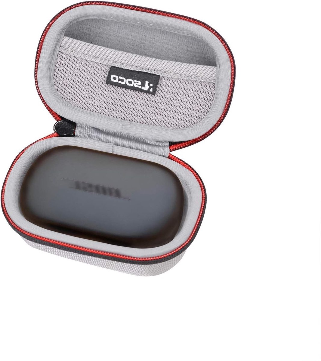 Beschermhoes voor Bose QuietComfort en Sport Noise Cancelling Earbuds - Draagbare Oplossing in Zilver met Schokbestendige Bescherming en Stijlvol Ontwerp