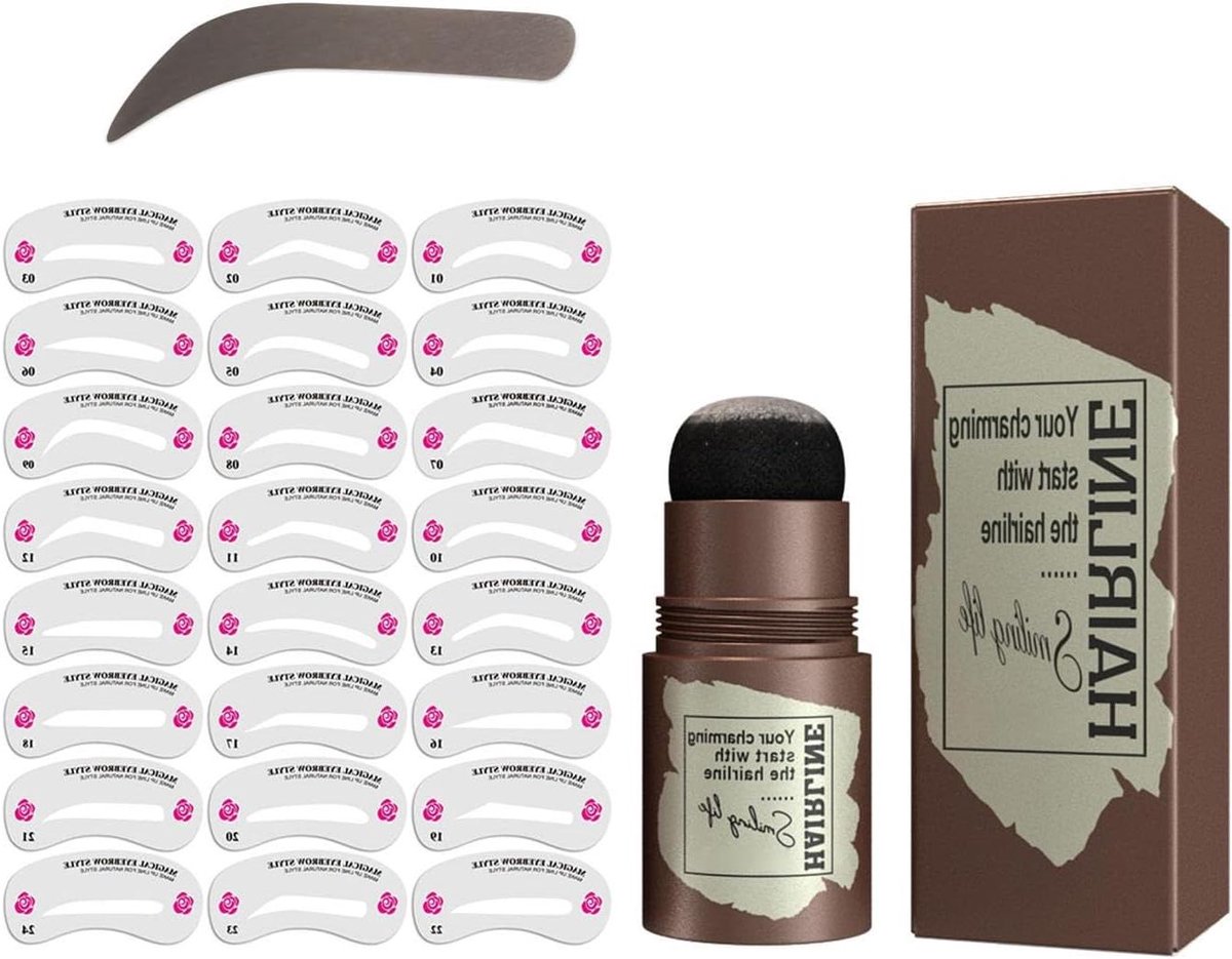 Wenkbrauw Stempel Set - Wenkbrauw Stencils - Wenkbrauwen Vormgeven - Herbruikbare Stencils - 24 Stuks - Niet Gespecificeerd