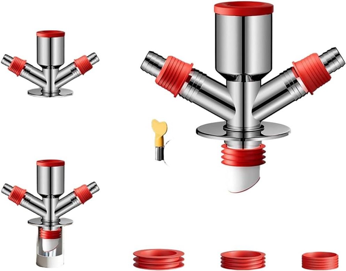 Afvoerstuk Wasmachine - Afvoer T-stuk - Meerdere Apparaten Aansluiten - Anti-geur Ontwerp - 18-32 mm - Zilver