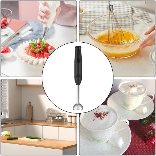 Staafmixer - Handmixer Dompelstok - Soepen Maken - Klontervrij Mengen - 400 Watt - Zwart — afbeelding 4