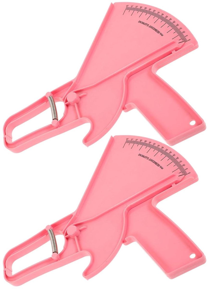Huidplooimeters Set - Vetdiktemeter - Fitness Meten - Dubbele Veer Ontwerp - 2 Stuks - Roze