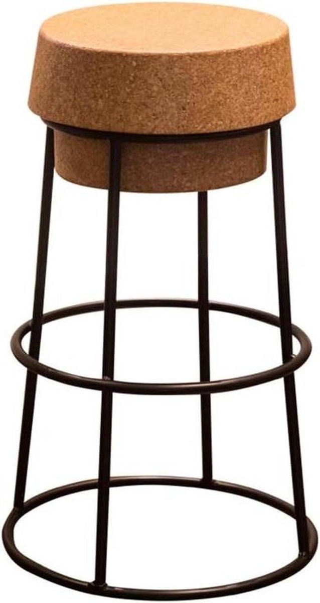 Barkruk Ijzer - Hoge Kruk - Bar Zitten - Verstevigd Staal - 75 cm Hoog - Zwart