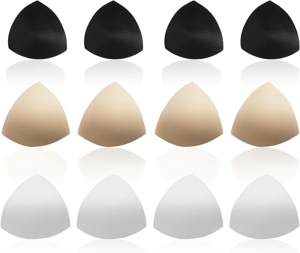 Zes Paar Verwijderbare Bh Pads voor Vrouwen, Triangulaire Vorm, Comfortabele Sport Cups, Push-Up Inserts voor Bikini en Lingerie Tops