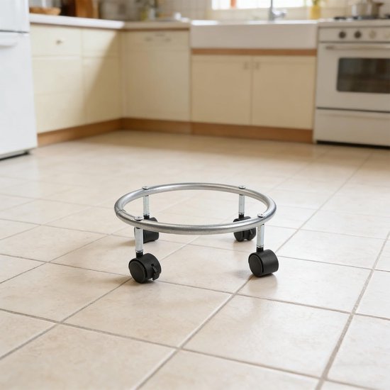 Propaan Tank Dolly - Gas Cilinder Cart - Veilig Verplaatsen - Met Remmen - 100LB Capaciteit - Zilver — afbeelding 3