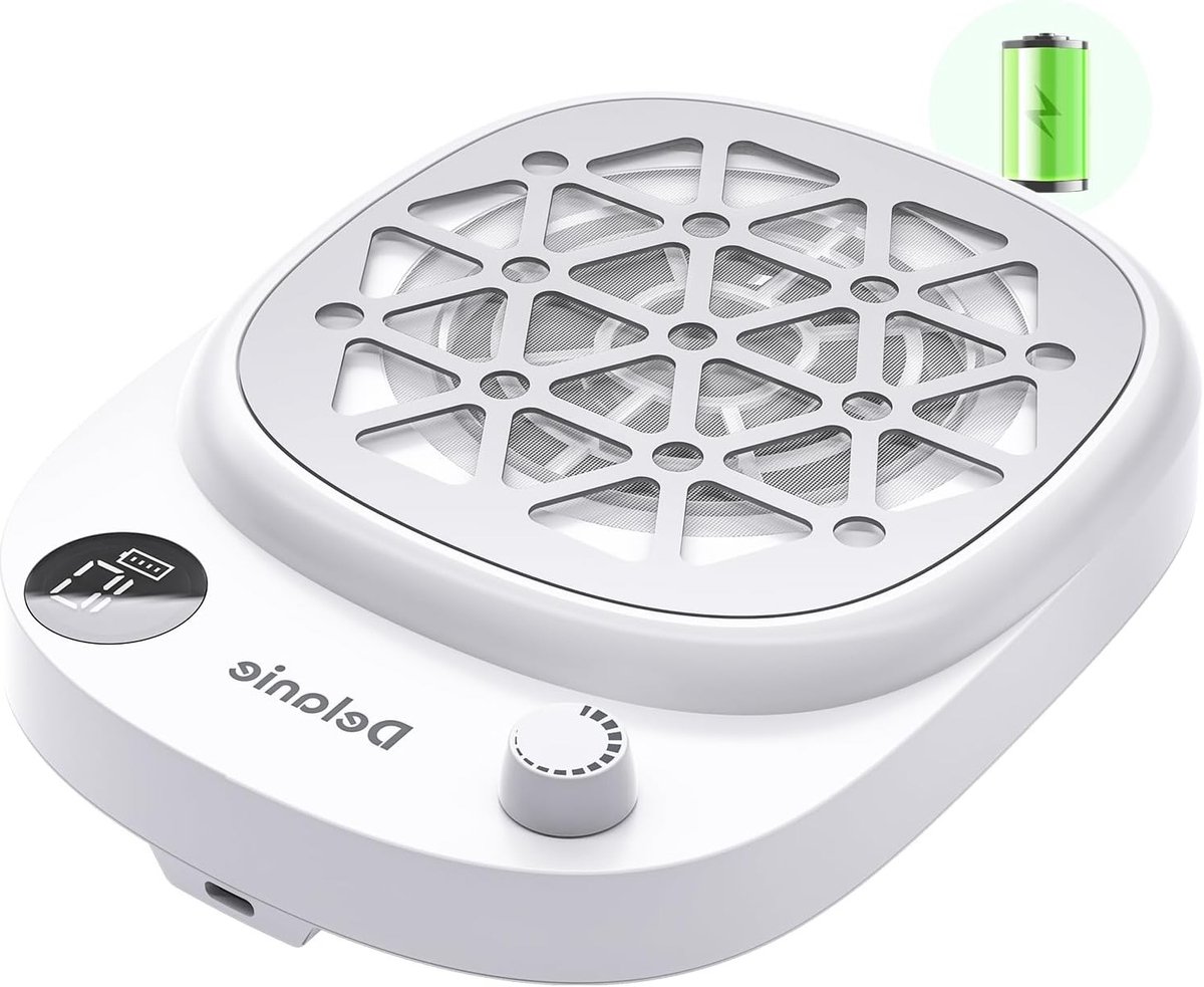 Draadloze Nagelstofzuiger voor Manicure, Compact en Oplaadbaar met 10 Snelheden, 6000 RPM voor Professioneel Gebruik