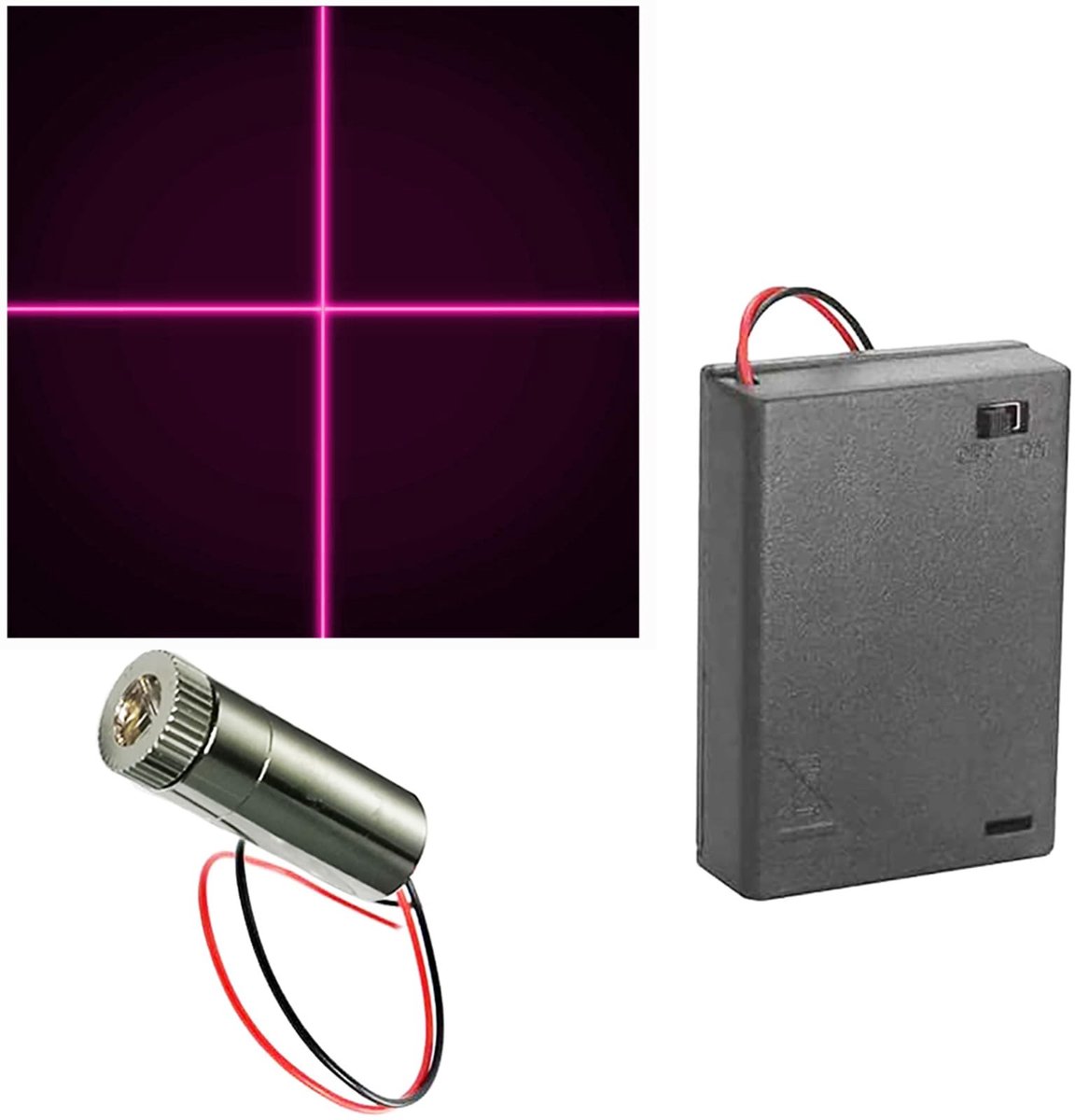 Dailygoody - Laser kruis module - 405nm - Paars - Diode met driver - Kunststof lens - Geschikt voor robots en smarthome - 1 stuks