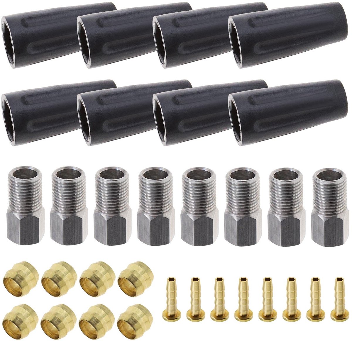 Dailygoody - BH59 Cable Hose Set - Hydraulische rem - Reparatieset - Zwart - Fietsonderdelen - Inclusief olienaalden en stofkappen - Geschikt voor sch