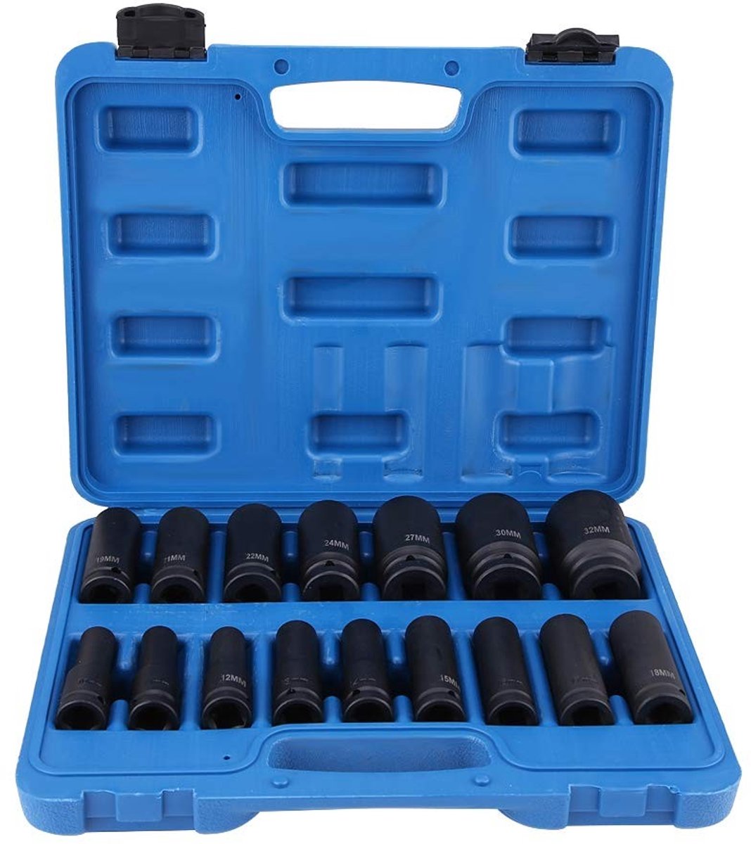 Dailygoody - Impact Socket Tools - 16-delige schokschroevendraaiermoeren - duurzame kwaliteit - 1/2 inch - zeskantmoeren - reparatiegereedschap -