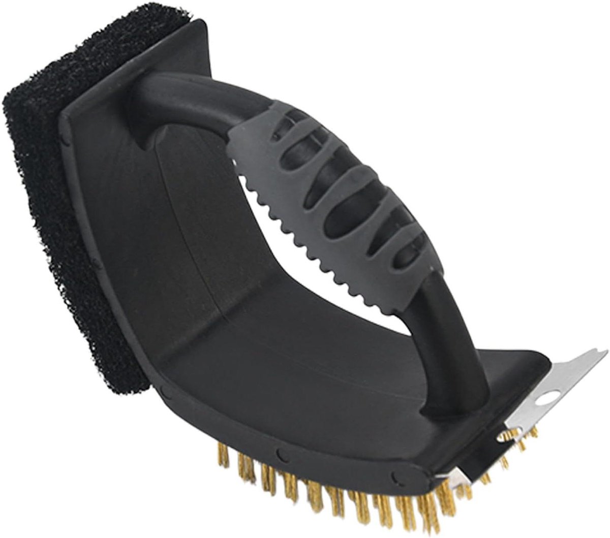 Grill Borstel met Schraper - Barbecue Reiniger - BBQ Grills Schoonmaken - Haakse Borstelkop