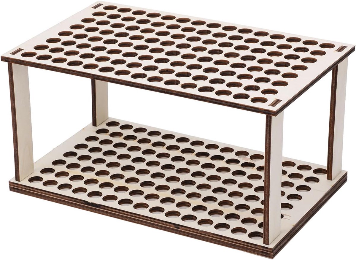Houten pennenhouder met zorgvuldig ontworpen vakken, bureau-organizer voor kunstenaars, ontwerpers en professionals
