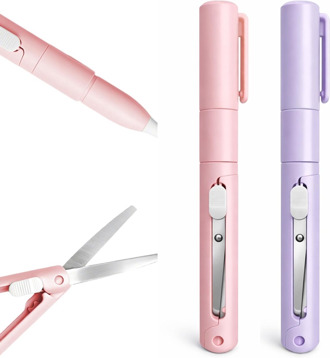 Papiersnijstift set van 2, multifunctionele snijstift voor papier, keramische cutter pen, ideaal voor knutselen en hobbyprojecten (roze en paars)