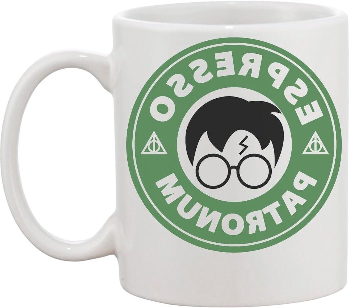 Keramische Mok - Koffiebeker - Warme Dranken - Handversierd Design - 350 ml - Wit