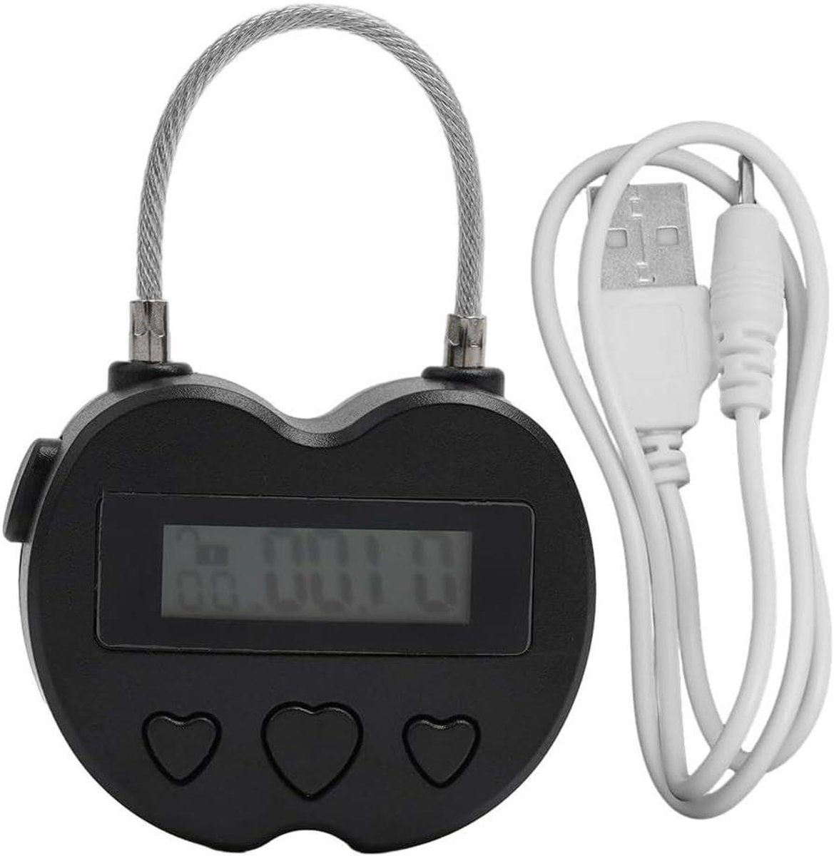 Digitale Timer - Tijdslot - Reizen Beveiligen - Oplaadbaar Via USB - 10 x 6 x 2 cm - Zwart